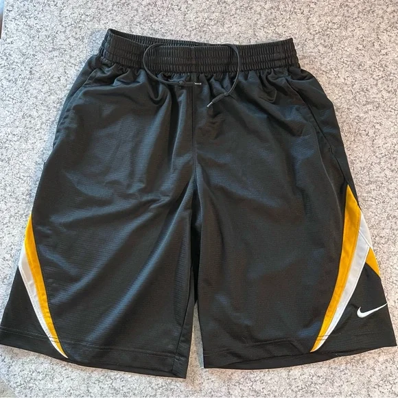 Nike Shorts Nike Mens Vintage Black Gold White Basketball